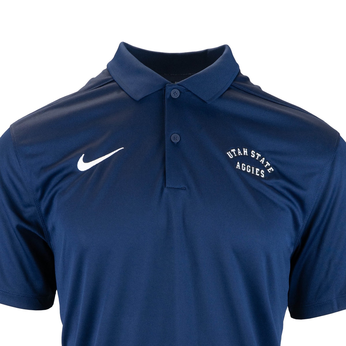 Utah state aggies men's nike embroidered solid navy polo